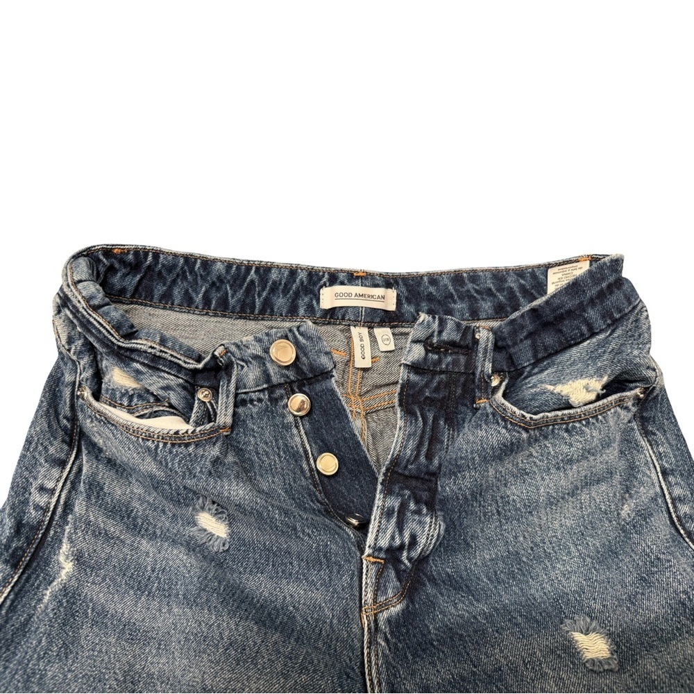Good American Good Boy Blue Straight Leg Jeans - Picture 5 of 11